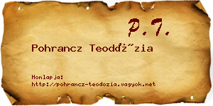 Pohrancz Teodózia névjegykártya